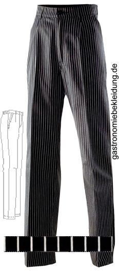 Leiber Herren Koch-/Service-Hose 12/6471/25 Schwarz/Weiß All Products Kustom-kul